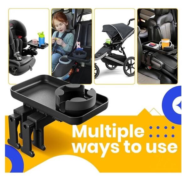 New In Box Black Universal Travel Tray Cup Holder Adjustable Multi-Use - Picture 4 of 12